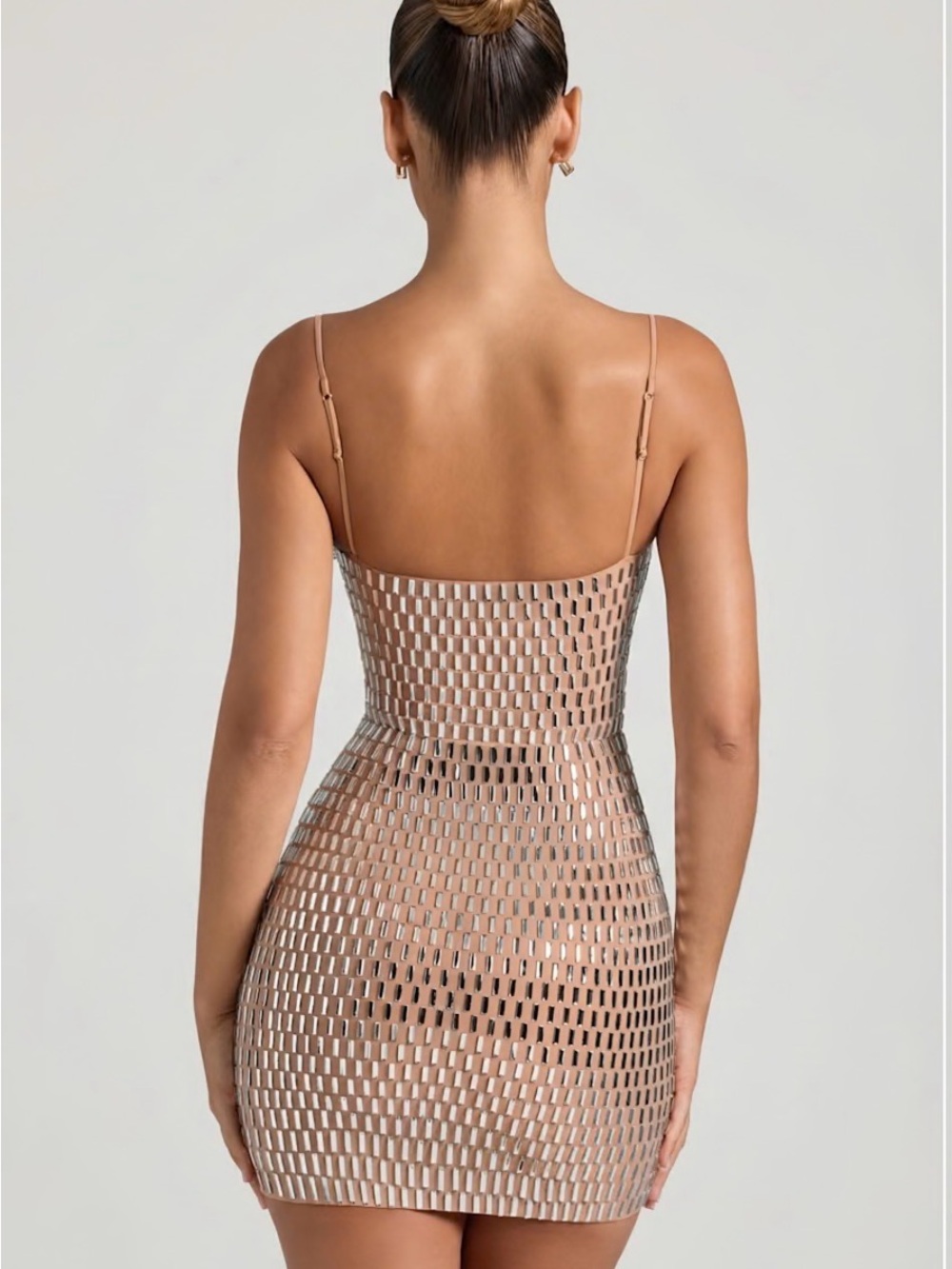 Sparkly Cutout Strap Mini Dress - Picture 3 of 5